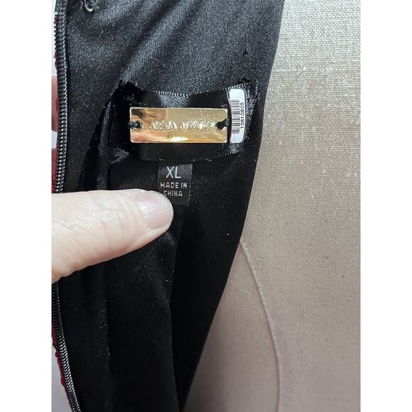 Alexia Admor Womens Floral Lace Sheath Peplum Hem Sleeveless Red Dress sz XL - Picture 6 of 14